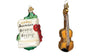 Old World Christmas Sheet Music and Gold Violin Musician Glass Christmas Carol Ornament Set