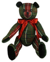 16" RL Green Red Wide Plaid Fabric Sitting Christmas Toy Teddy Bear Decor