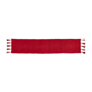 Christmas Solid Red Ponchaa Woven Table Runner 18" by 90"