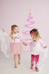Mud Pie Kids Pink Santa wtih Christmas Lights Mesh Tutu Girls Dress