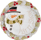 Mud Pie Home LET IT SNOW Holly and Snowman Christmas Platter Serving Set