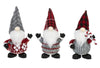 Gnome Nordic Design Grey Red White Knit Christmas Figure Set of 3