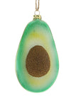 Jeweled Avocado Faux Food Fruit Glass 4.25" Christmas Ornament