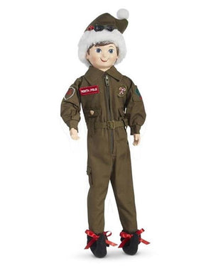 RAZ 16" Pixie Elf with North Pole Air Force Coveralls Christmas Figure