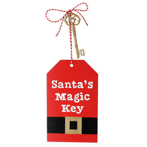 Santa's Magical Magic Key Belt Themed Wood Christmas Ornament for Kids