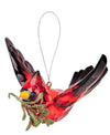 Mid West 5" Kissing Krystals Cardinal Red Bird in Flight Christmas Ornament