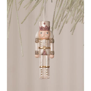 Bethany Lowe Ivory White Nutcracker Soldier Christmas Ornament