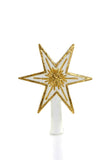 Cody Foster 6 Point Etoile Star Shape White and Gold Christmas Tree Topper