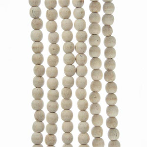 9' Natural Unfinished Wood Round Bead Garland Christmas Decor