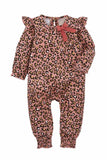 Mud Pie Kids Pink Leopard Print Gauze 1 Pc Baby Flutter Sleeve Set