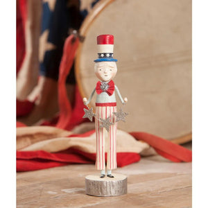 Bethany Lowe Uncle Sam With Star Garland Americana 4th of July Figure