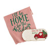 HOME FOR THE HOLIDAYS  Christmas Hostess Tray Towel Serving Set WHITE