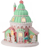 10" Pastel Gingerbread Cookie Candy Christmas Village House with Light Timer
