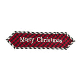 MERRY CHRISTMAS Red Black White Buffalo 72" Quilted Tablerunner