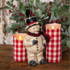 Ragon House 8" Retro Snowman with Pipe, Top Hat, and Scarf Christmas Figure
