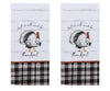 EAT DRINK AND BE THANKFUL Thanksgiving Turkey Plaid Kitchen  Terry Towel Set of 2