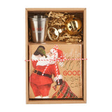 Drinking Santa Holiday Home Bar Shot Glass Gift Box Set