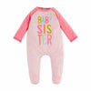 BABY SISTER Pink Stripe Baby Girls 1 Pc Sleeper Set for Photo Pix