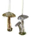 Cody Foster 4.5" Woodland Fairy Toadstool Mushroom Gold Silver Foil Christmas Ornament Set of 2