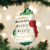 Sheet Music and Flute Musician Glass Christmas Carol Ornament Set