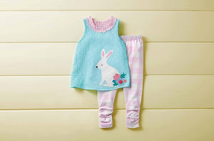 Girls Gingham Easter Bunny Tunic and Legging 2 Pc Outfit