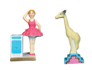 Glitterville Happy Birthday Cake Candle Holder Circus Set, Assistant and Giraffe