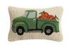 Fall Retro Truck With Pumpkins 8" x 12" Rectangle Hooked Throw Pillow