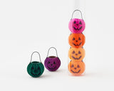 Multi-Color Flocked 2.5" Pumpkin Basket Halloween Set of 6