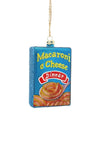 Cody Foster Box of Mac and Cheese Macaroni Faux Food Glass Christmas Ornament