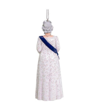 5" UK British Queen Elizabeth White Gown Crown Christmas Ornament