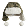 Boys Camo Waffle Weave Winter Hat with Sherpa Fleece Lining and Ear Flaps