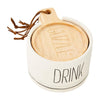 Mud Pie Home Bistro Collection "Drink" Bar Coaster Holder Set