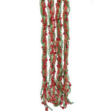 9 Ft Red Green Plaid Ribbon Country Bead Christmas Garland Set of 3