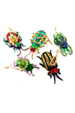 Cody Foster Beetles Forest Insects Multi-Color Glass Christmas Ornament Set of 5