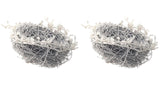 6.5" White Flocked Vine and Twig Snowy Bird Nest Clip-On Christmas Ornament Set of 2
