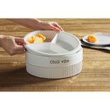 CHILL VIBE Triple Divided Ice Chiller Serving Bowl Dish