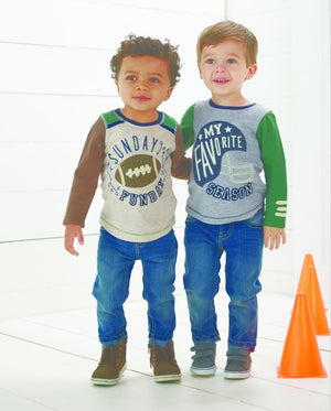 Mud Pie Kids "My Favorite Season" Football Theme Boys Tee Shirt for Fall