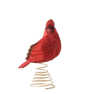 Mid West Red Sisal Straw Cardinal Winter Bird Christmas Tree Topper