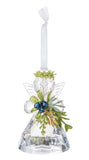 Mid West 3.5" Kissing Krystals Angel with Mistletoe Blue Berry Christmas Ornament
