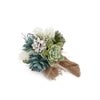 Christmas Winter Posey Bouquet of Pine Boughs Cones and Succulents 8" Long
