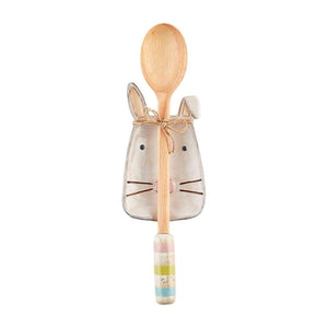 Mud Pie Home Watercolor Easter Bunny Rabbit Kitchen Wood Spoon Rest Set
