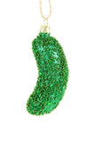 Jeweled Pickle Faux Food German Game Glass 3.75" Christmas Ornament