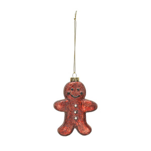 4" Gingerbread Man Cookie Mercury Glass Christmas Ornament