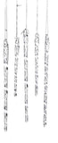 3.5"-5.5" Long Clear White Twisted Glass Icicle Christmas Ornament Set of 24