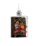 4.5" Santa's Little Helper Whiskey Liquor Flask Glass Christmas Ornament