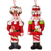 6"  Confection Nutcracker Soldier Polyclay Christmas Ornament Set of 2