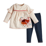 Mud Pie Baby Girls' Fox Tunic and Legging, 5T