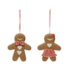 4" Clay Dough Gingerbread Boy and Girl Cookie Christmas Ornament Set