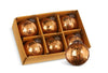 RAZ Antique Copper Crackled Glass 3" Bauble Ball Christmas Ornament Box of 6