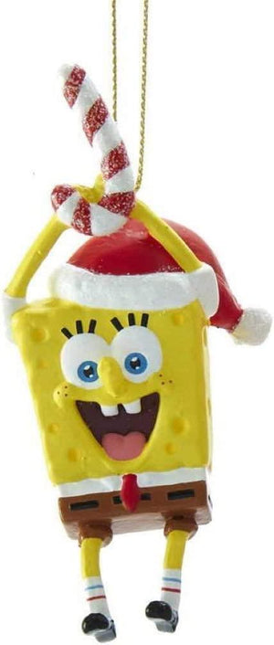 4" Spongebob Squarepants with Candy Cane Christmas Ornament